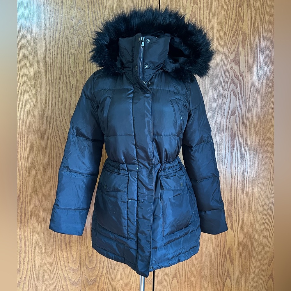 Ralph Lauren Black Puffer Jacket with Fur Hood